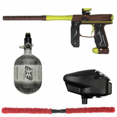NEW EMPIRE AXE 2.0 COMPETITION PAINTBALL GUN KIT - BROWN/GREEN W/ 48/4500 BOTTLE