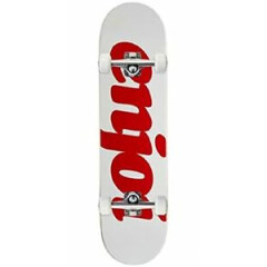 Enjoi Flocked Complete Skateboard, White, 8.0"