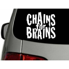 Chains for Brains Disc Golf 6 x 5 Vinyl Decal Car Sticker Wall Truck