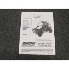 MANCO MODEL 608-02 609-02 GO KART PARTS LIST OPERATORS MANUAL CART