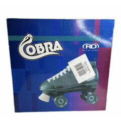 Cobra Roller Derby Skates Leather Black U341 Raw Riptide Speed w Box Mens Sz 10