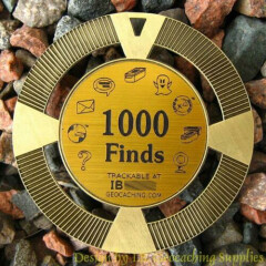 1000 Finds - Geocaching Milestone Geomedal Geocoin (Honour Roll Ant. Gold Color)