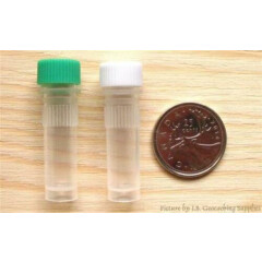 100 O-ring Geocaching Nano Cache Containers (1ml Plastic, Green & White Cap Mix)