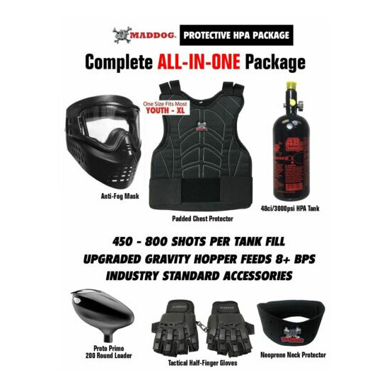 Tippmann Maddog Cronus Tactical Protective HPA Paintball Gun Package Olive image {2}
