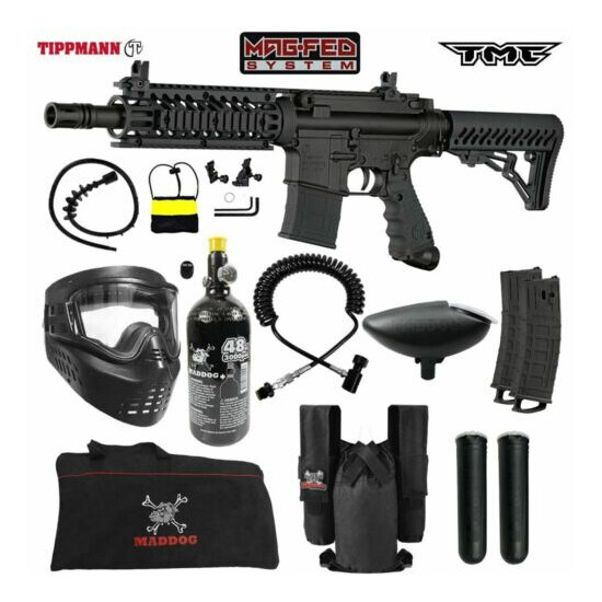 Maddog Tippmann TMC MAGFED Private HPA Paintball Gun Starter Package - Black image {1}