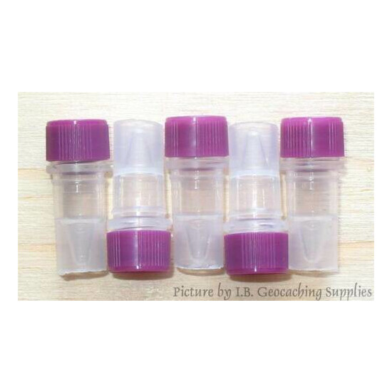 50 Geocaching O-ring Nano Containers (0.5ml Short, Red Cap, Plastic Bison Tubes) image {3}