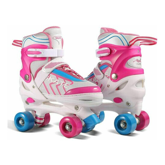 NEW Adjustable Size Roller Skates for Kids 4 Wheels Children Boy Girls Beginner# Thumb {4}
