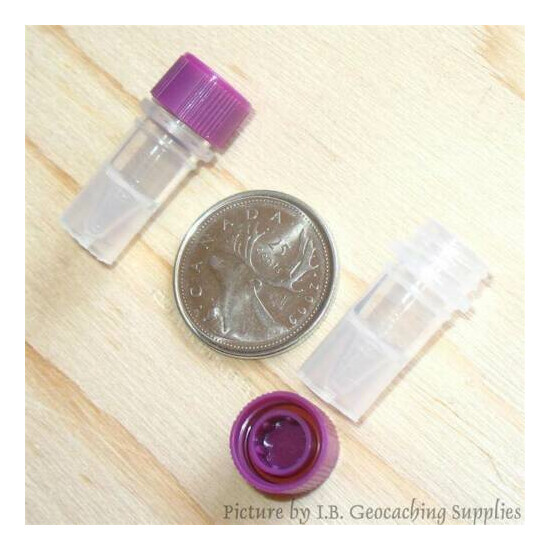 25 Geocaching O-ring Nano Containers (0.5ml Short, Red Cap, Plastic Bison Tubes) image {4}