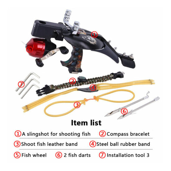 Hunting Slingshot Fishing Catapult Shooting Bowfishing Kit Laser Bow Archery Set image {12}