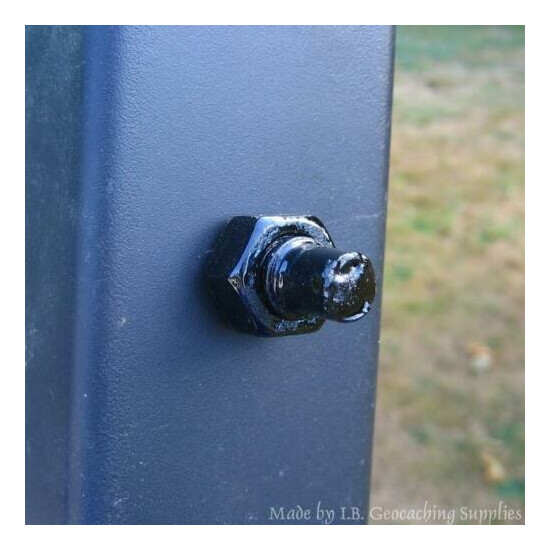 Black Magnetic Fake Bolt End Geocache Container image {1}