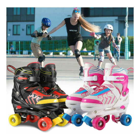 NEW Adjustable Size Roller Skates for Kids 4 Wheels Children Boy Girls Beginner# image {3}