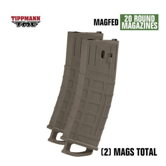 Maddog Tippmann TMC MAGFED Silver HPA Paintball Gun Marker Starter Kit - Tan image {4}