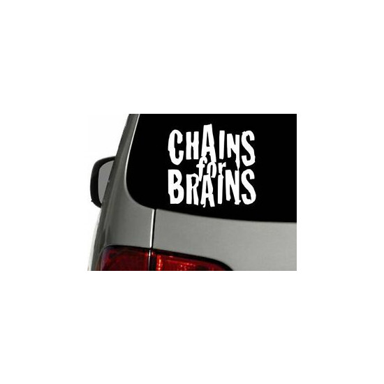 Chains for Brains Disc Golf 6 x 5 Vinyl Decal Car Sticker Wall Truck image {1}