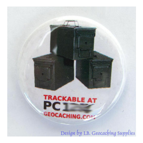 Ammo Can Stack - Trackable Geocaching Button image {1}