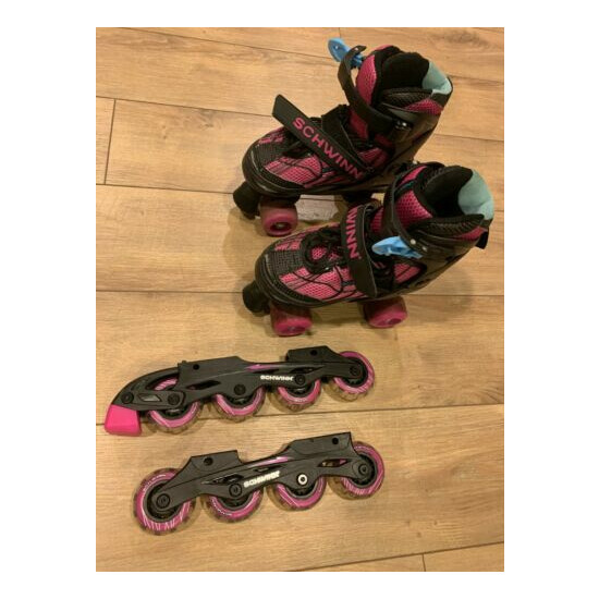 Schwinn 2 in 1 size adjustable roller skates girls youth size 1-4 image {1}