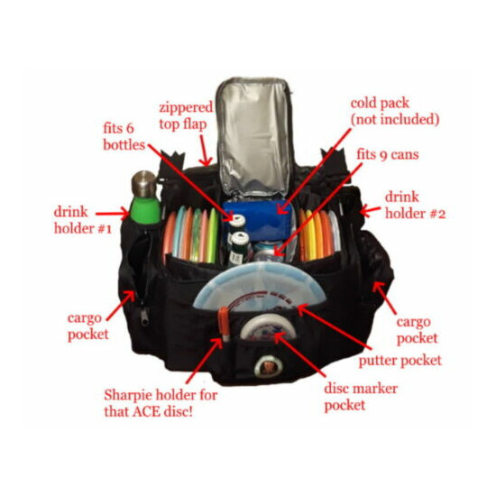 Disc Golf Cooler Bag with Removable cooler - Backpack straps - Shoulder Strap image {15}