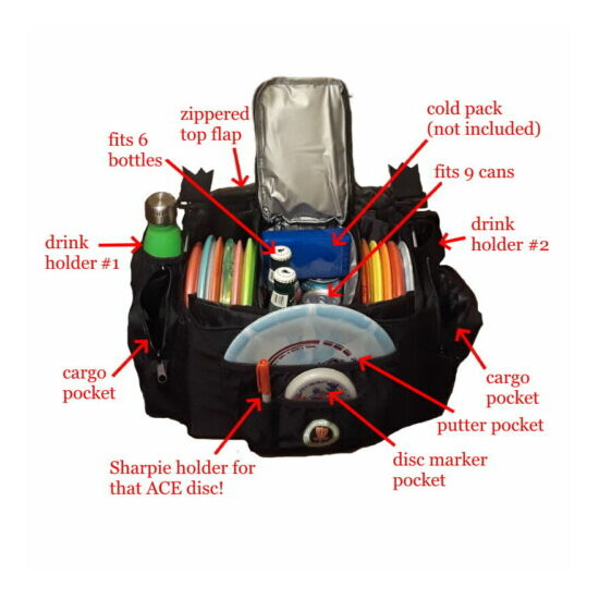 Disc Golf Cooler Bag with Removable cooler - Backpack straps - Shoulder Strap image {2}