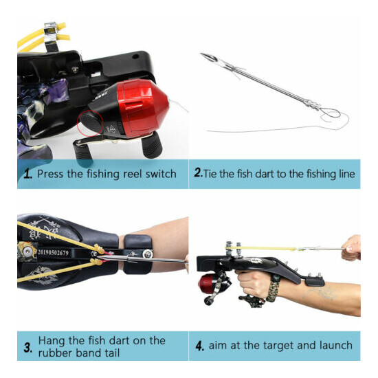 Hunting Slingshot Fishing Catapult Shooting Bowfishing Kit Laser Bow Archery Set image {6}